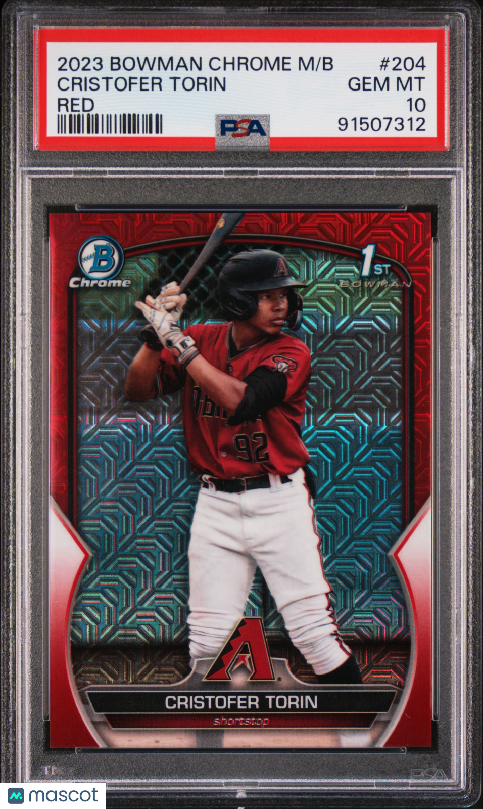 2023 Bowman Mega Box Chrome Cristofer Torin #204 Red Refractor PSA 10