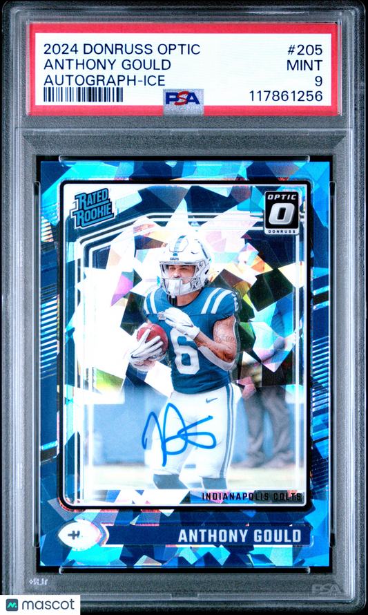 2024 Panini Donruss Optic Anthony Gould #205 Autograph Ice PSA 9