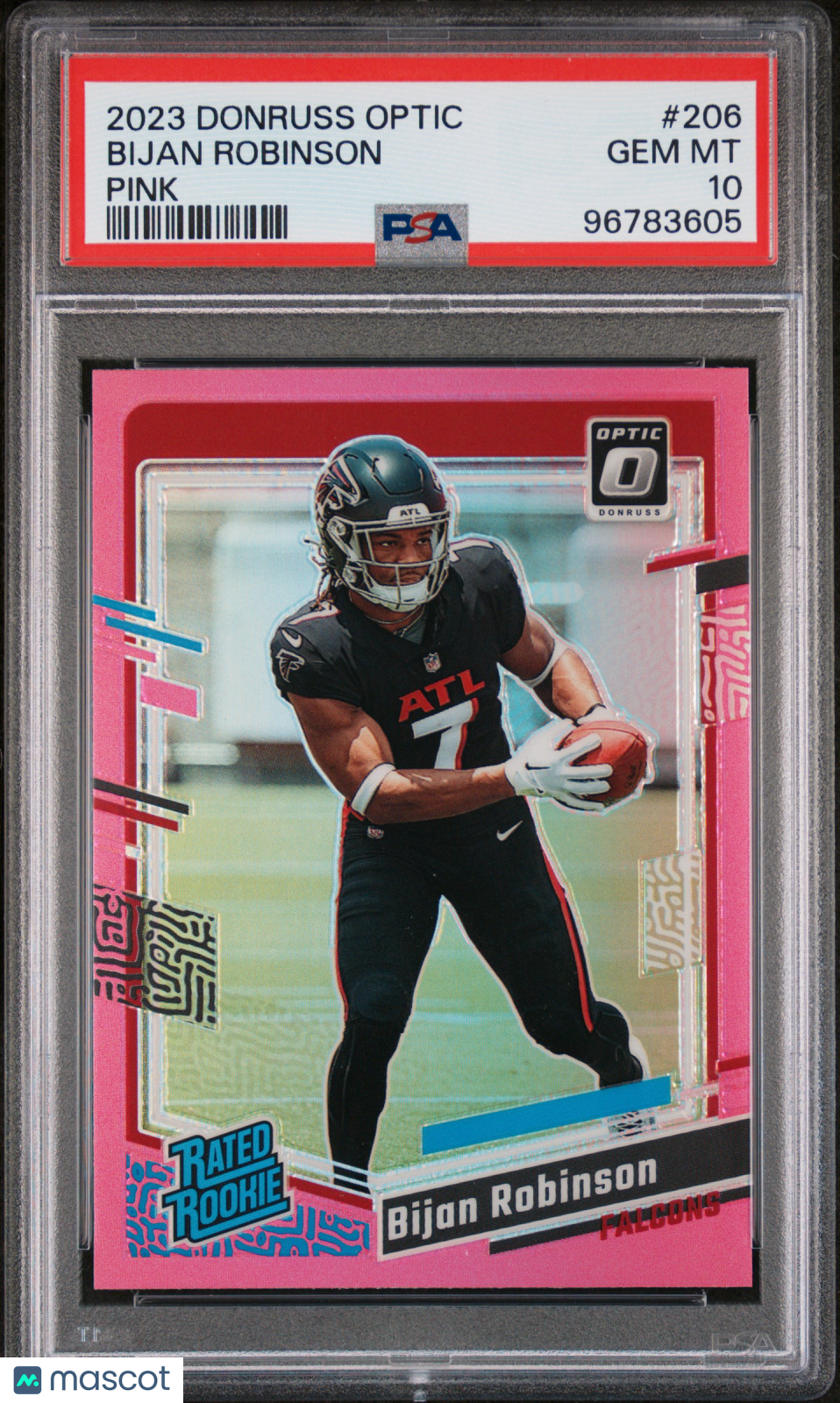 2023 Panini Donruss Optic Bijan Robinson #206 Pink PSA 10