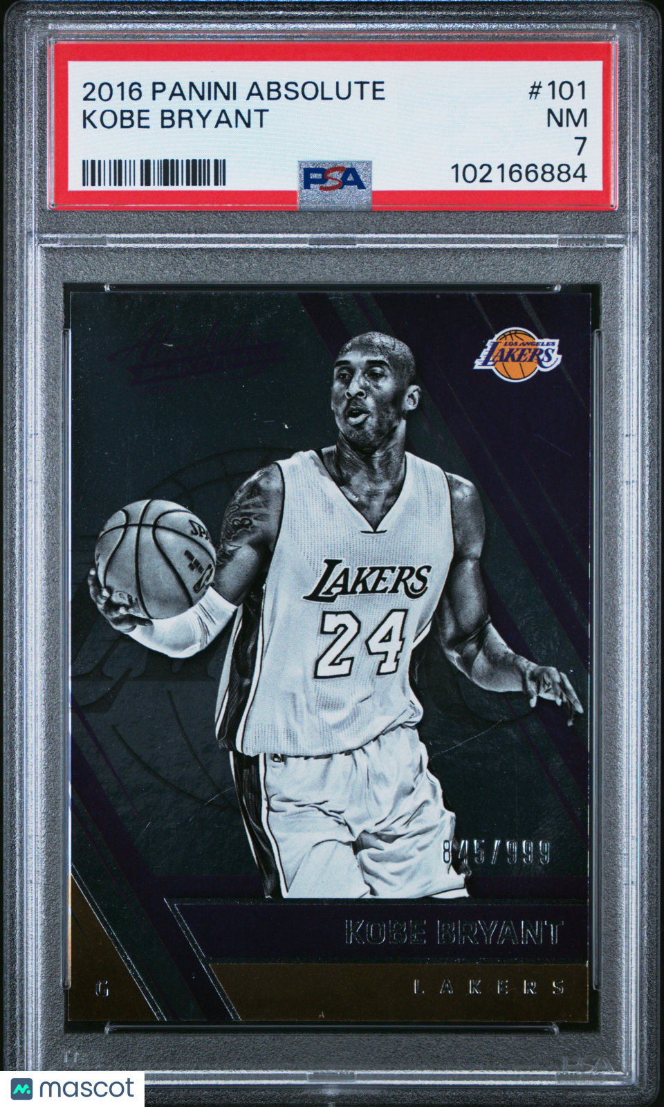 2016 Panini Absolute Kobe Bryant #101 PSA 7