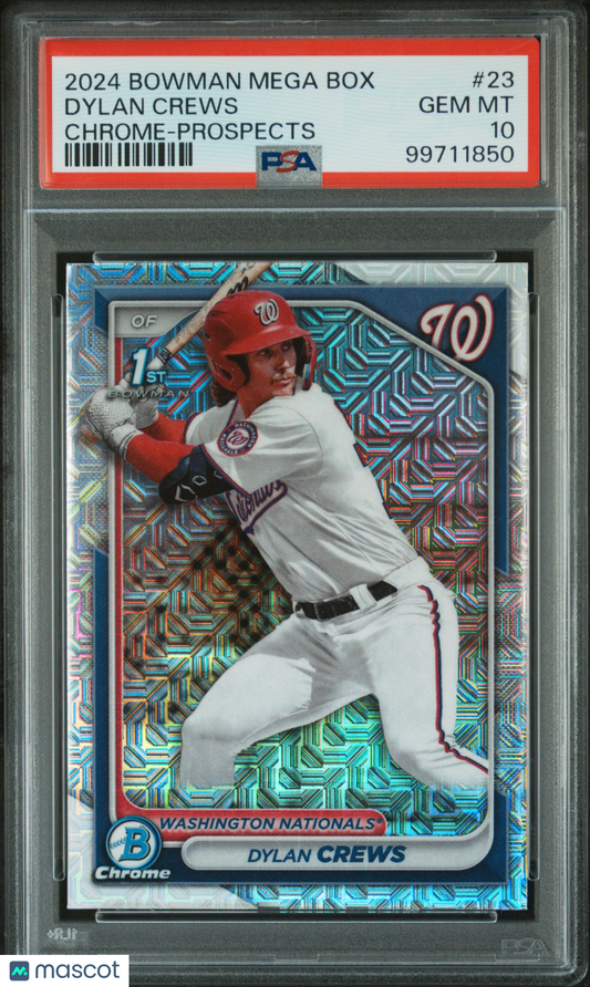 2024 Bowman Mega Box Chrome Prospects Dylan Crews #23 PSA 10