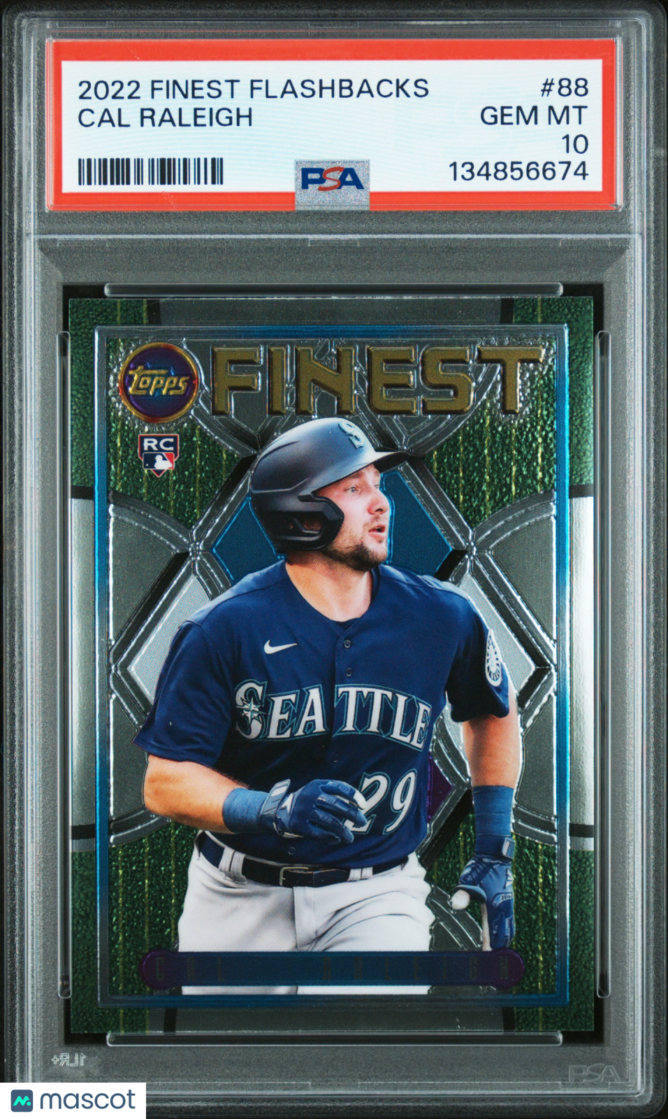 2022 Topps Finest Flashbacks Cal Raleigh #88 PSA 10