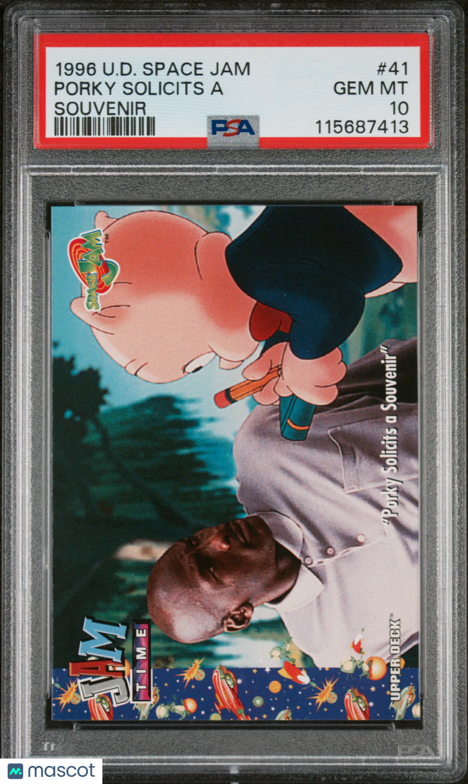 1996 Upper Deck Space Jam Porky Solicits A #41 Souvenir PSA 10