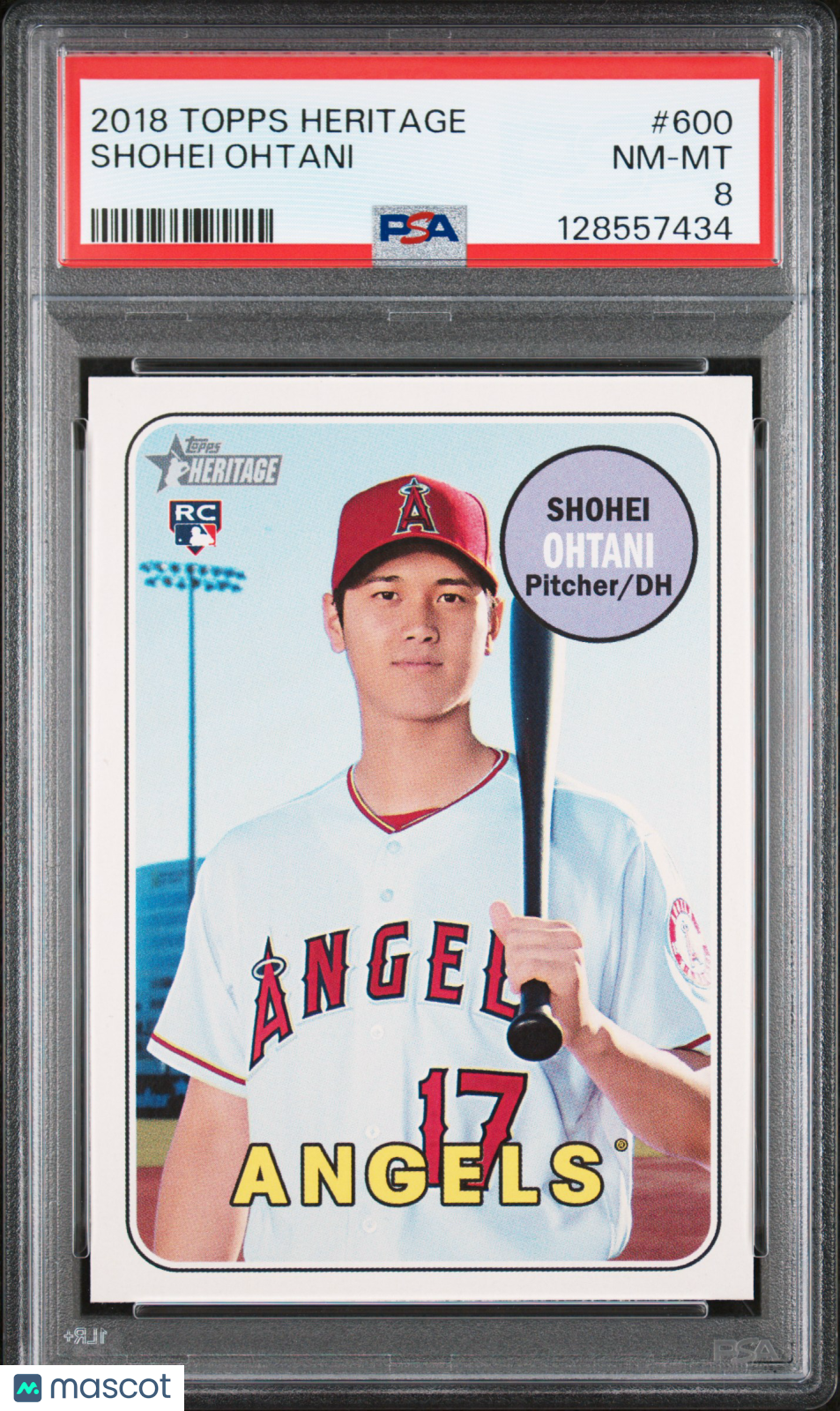 2018 Topps Heritage Shohei Ohtani #600 PSA 8