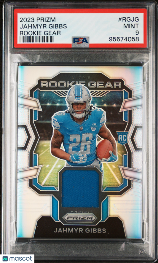 2023 Panini Prizm Rookie Gear Jahmyr Gibbs #RGJG PSA 9