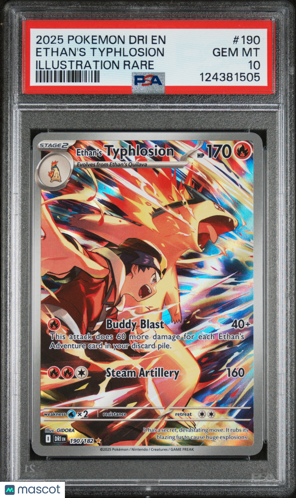 2025 Pokemon Destined Rivals Ethan's Typhlosion Illustration Rare PSA 10 #190