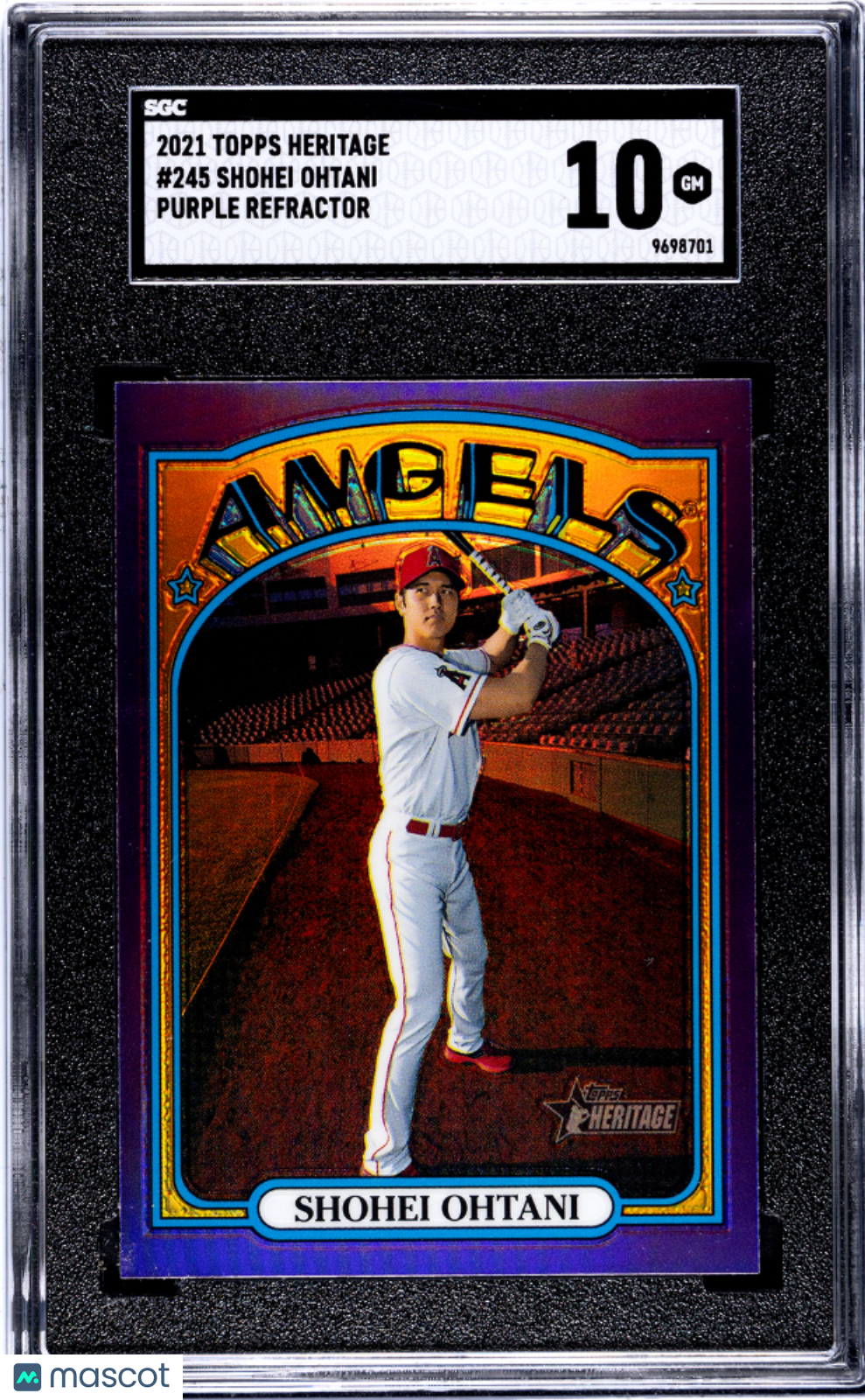 2021 Topps Heritage Shohei Ohtani #245 Purple Refractor SGC 10