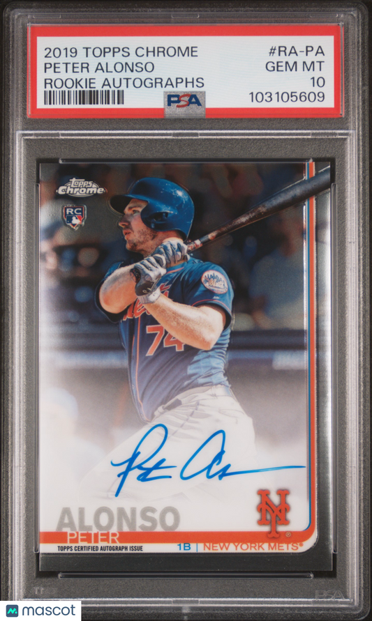 2019 Topps Chrome Rookie Autographs Peter Alonso #RA-PA PSA 10