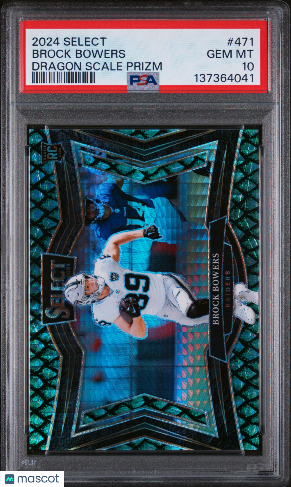 2024 Panini Select Brock Bowers #471 Dragon Scale Prizm PSA 10