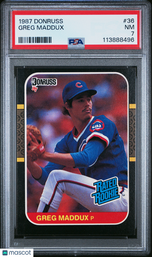 1987 Donruss Greg Maddux #36 PSA 7
