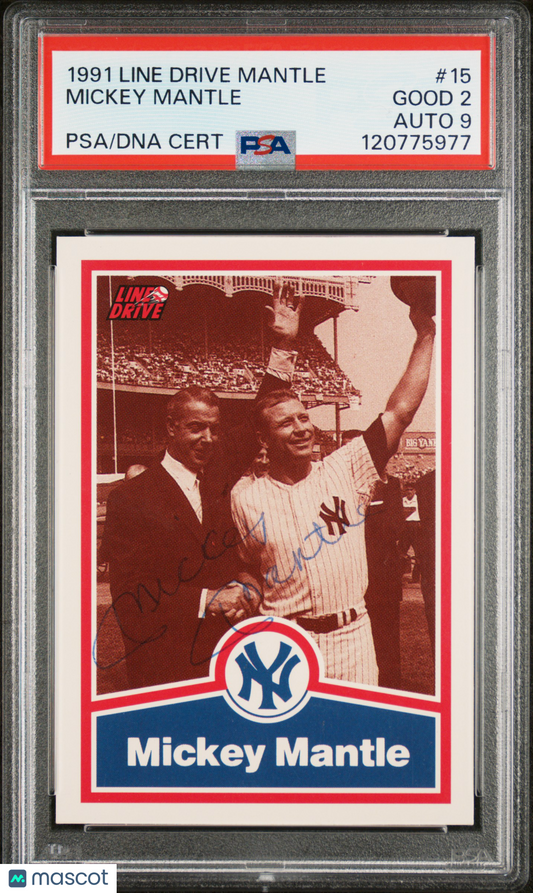 1991 Impel/Line Drive Mantle Mickey Mantle #15 PSA 2