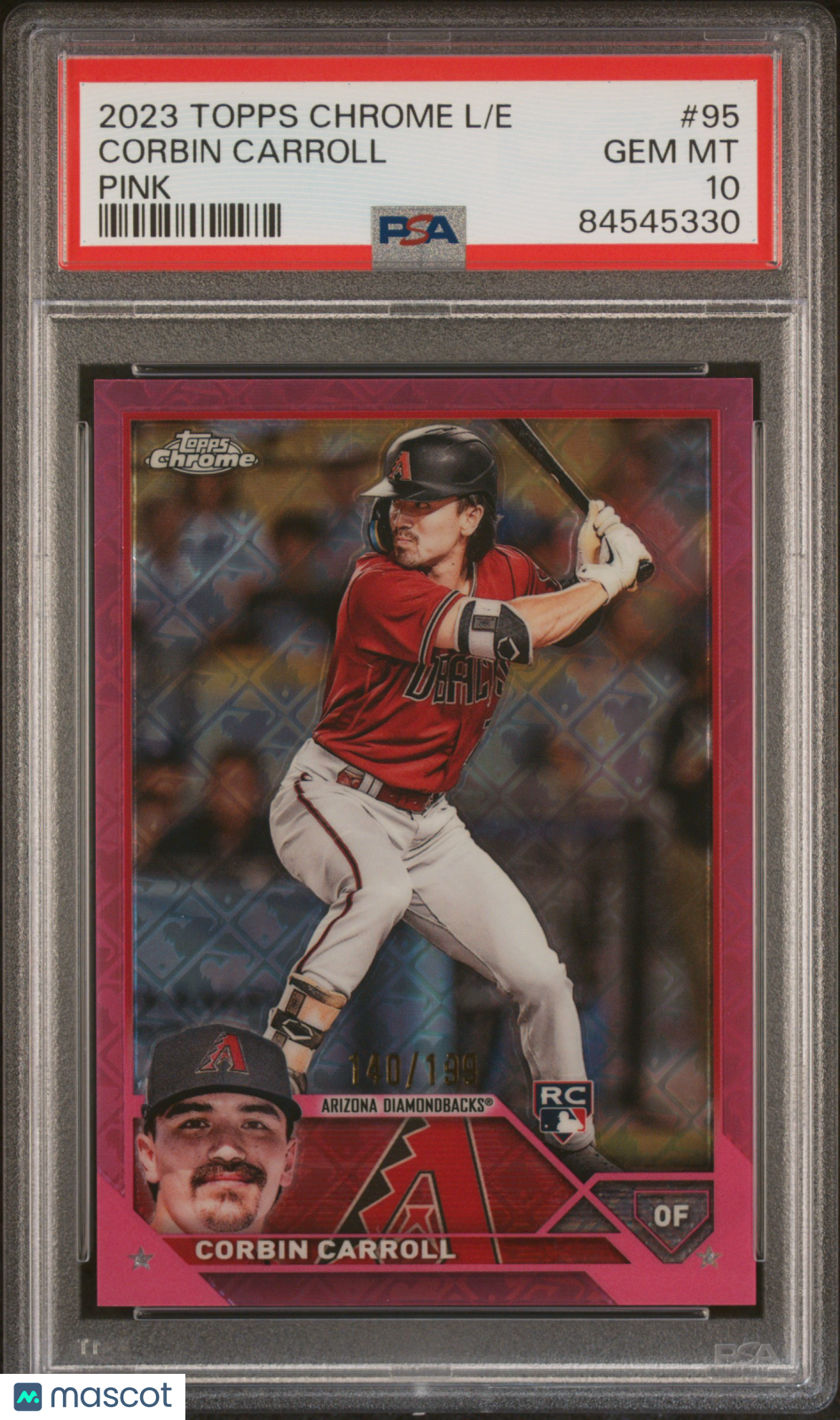 2023 Topps Chrome Logofractor Edition Corbin Carroll #95 /199 PSA 10