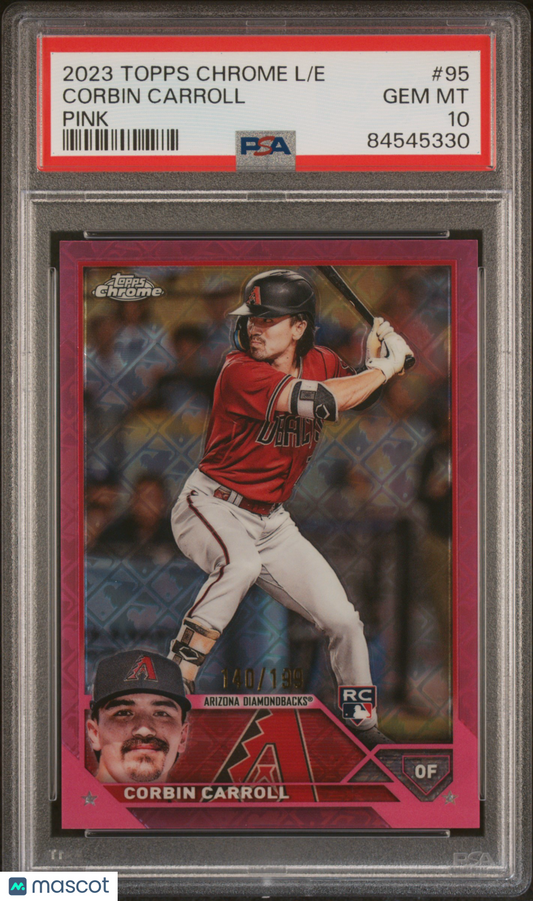 2023 Topps Chrome Logofractor Edition Corbin Carroll #95 /199 PSA 10
