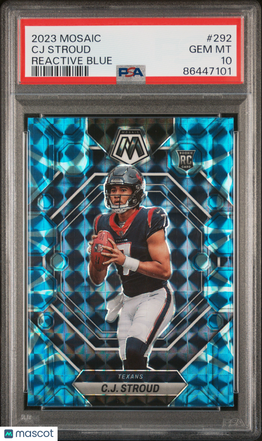 2023 Panini Mosaic CJ Stroud #292 Reactive Blue PSA 10