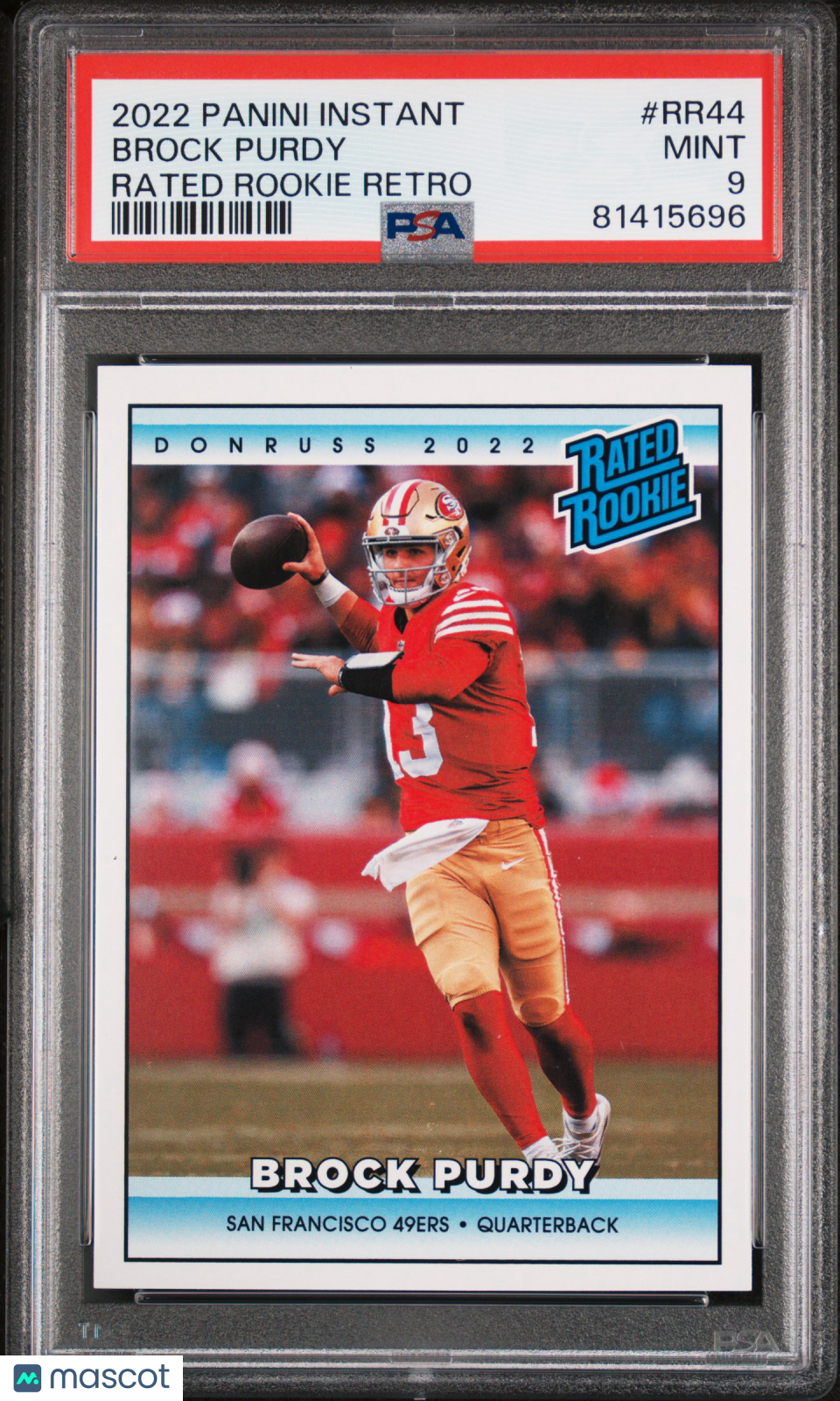 2022 Panini Instant Rated Rookie Retro Brock Purdy #RR44 PSA 9