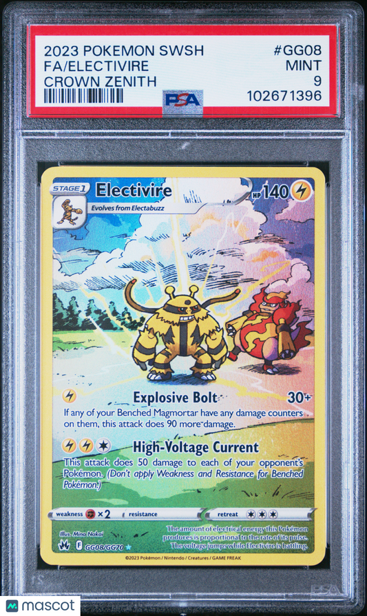 2023 Pokemon Sword And Shield Crown Zenith Electivire Fa Crown Zenith PSA 9