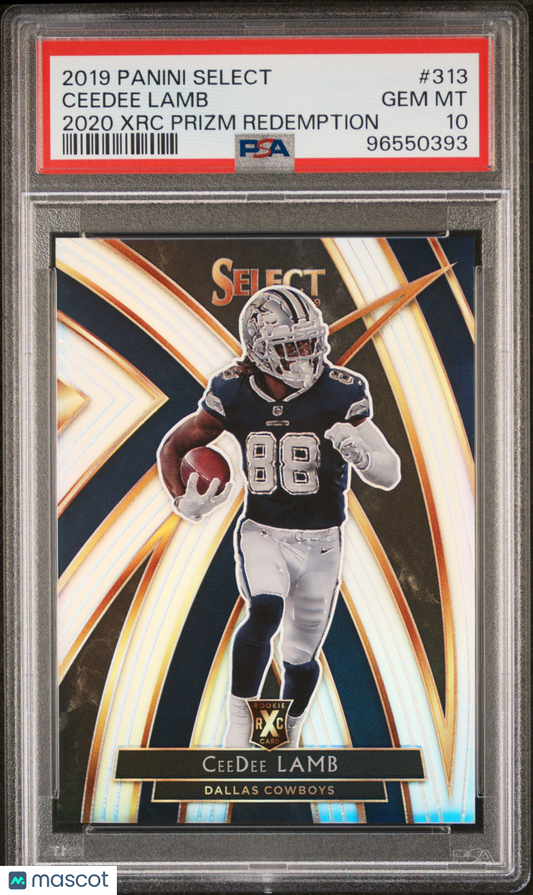 2019 Panini Select 2020 XRC Prizm Redemption Ceedee Lamb #313 PSA 10