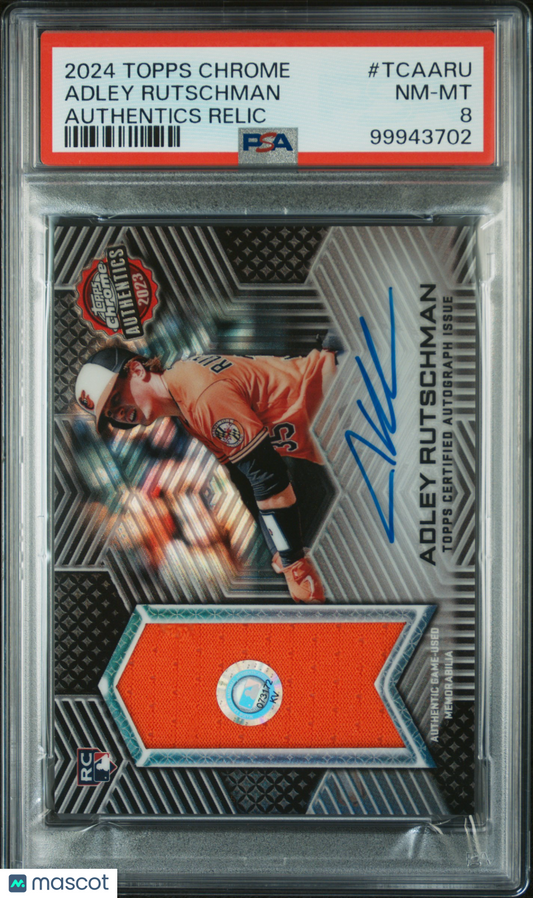 2024 Topps Chrome Topps Chrome Authentics Relics Adley Rutschman #TCAARU PSA 8