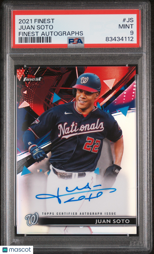 2021 Topps Finest Finest Autographs Juan Soto #JS PSA 9
