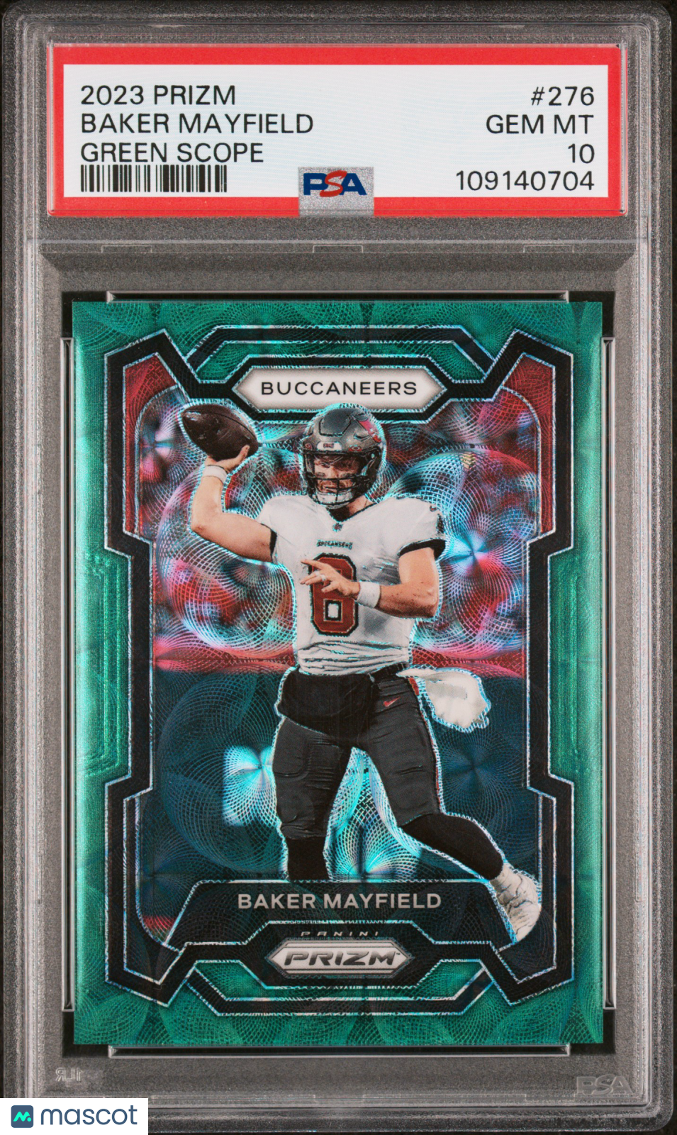 2023 Panini Prizm Baker Mayfield #276 Green Scope PSA 10