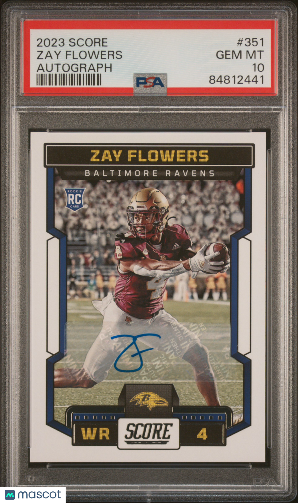 2023 Panini Score Zay Flowers #351 Autograph PSA 10