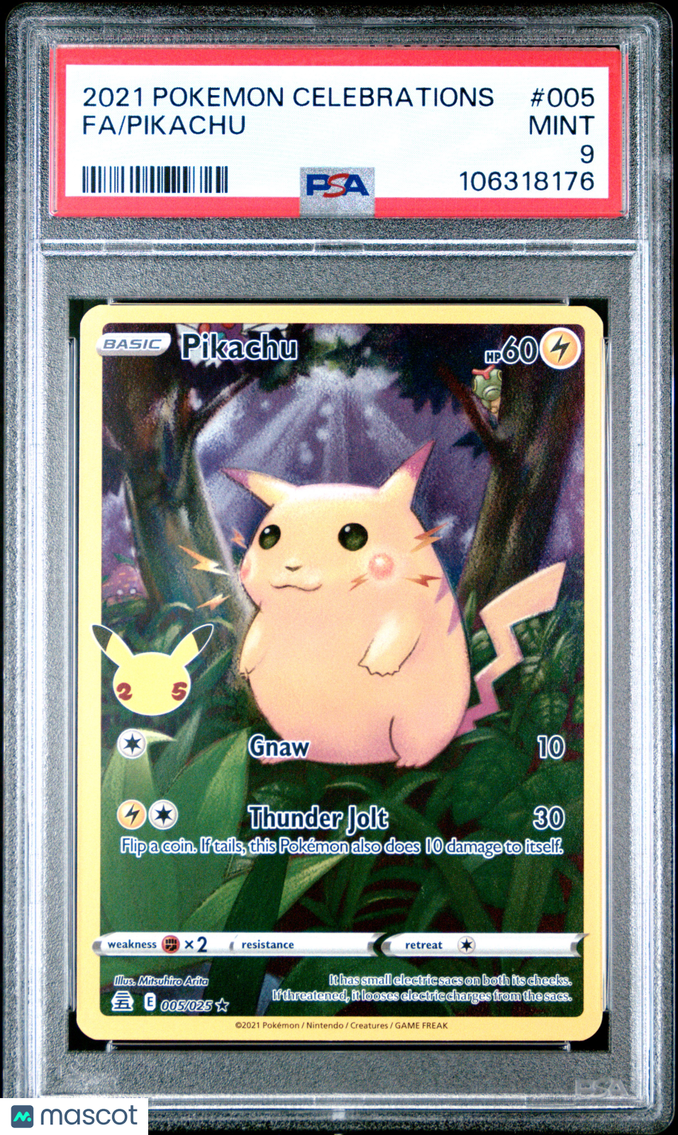 Pokemon TCG Pikachu Fa #005 PSA 9