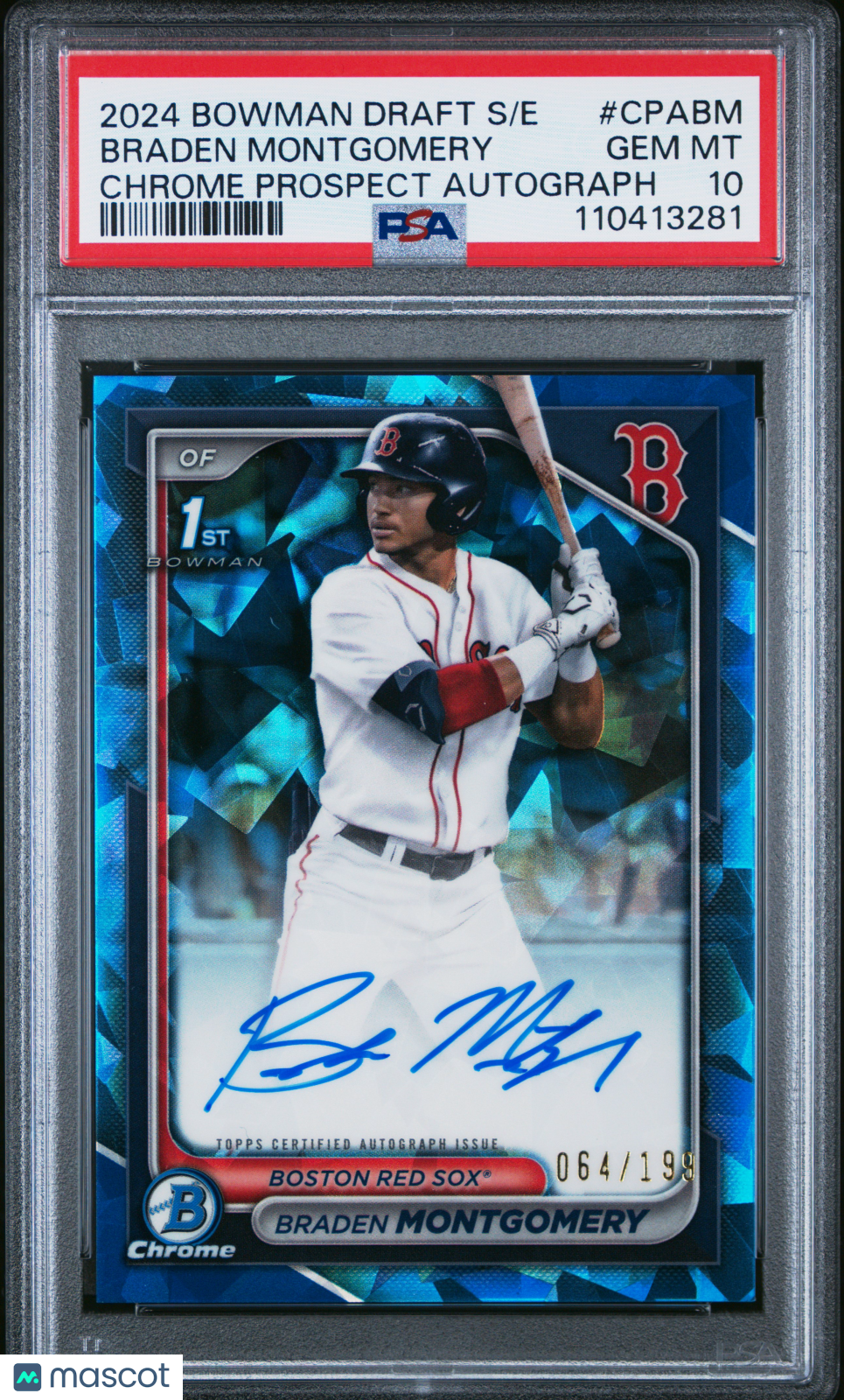 2024 Bowman Draft Sapphire Edition Autographs Braden Montgomery /199 PSA 10