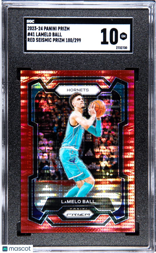 2023 Panini Prizm Lamelo Ball #41 Red Seismic SGC 10
