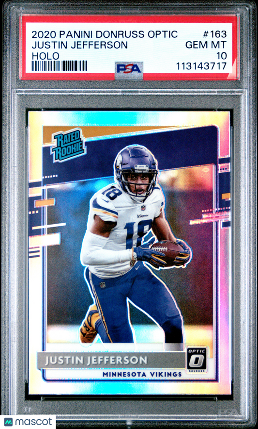 2020 Panini Donruss Optic Justin Jefferson #163 Holo PSA 10