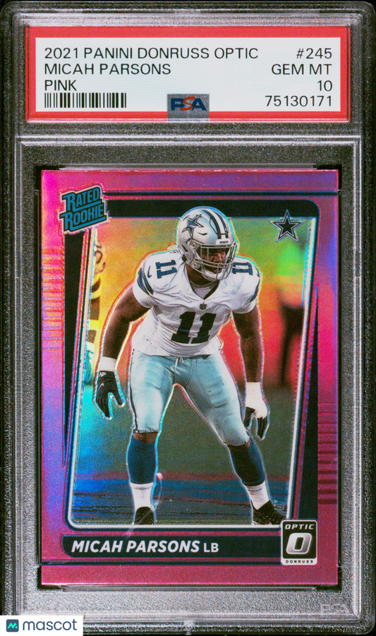 2021 Panini Donruss Optic Micah Parsons #245 Pink PSA 10