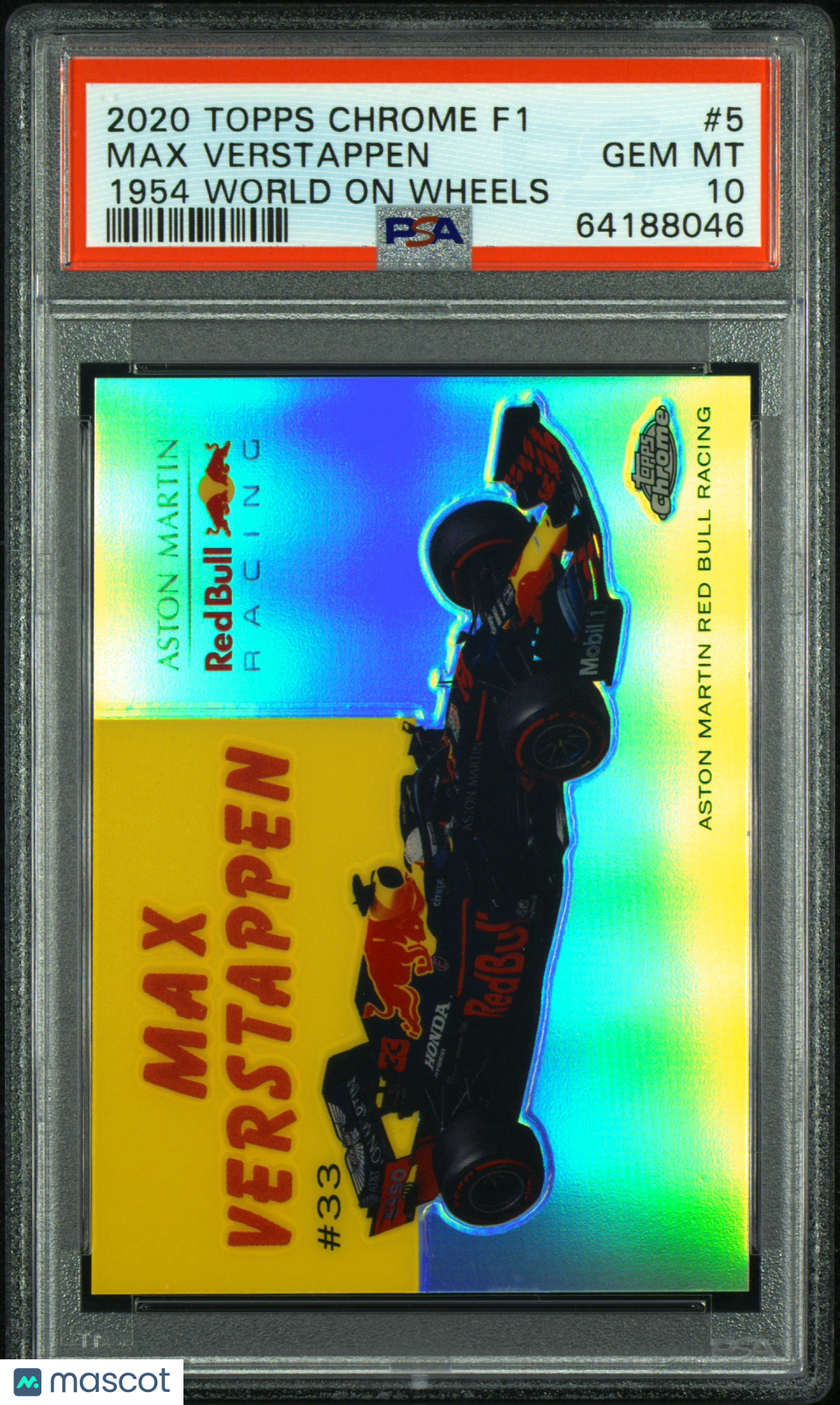2020 Topps Chrome Formula 1 1954 World On Wheels Max Verstappen #5 PSA 10