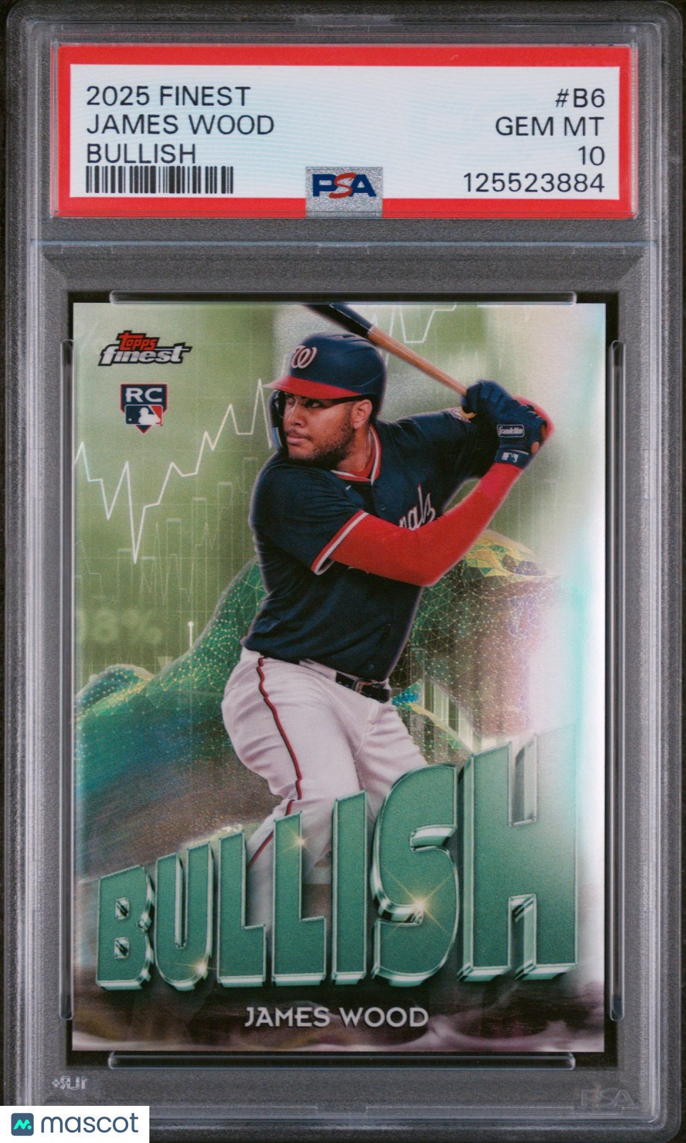 2025 Topps Finest Bullish James Wood #B6 PSA 10