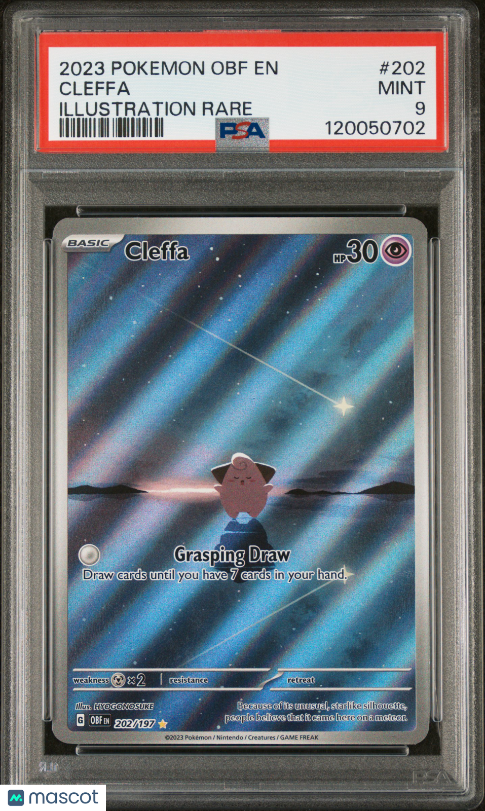 2023 Pokemon Obf EN-Obsidian Flames Cleffa Illustration Rare PSA 9 #202