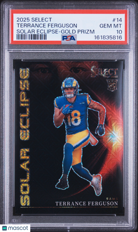 2025 Panini Select Solar Eclipse Terrance Ferguson #14 Gold Prizm PSA 10