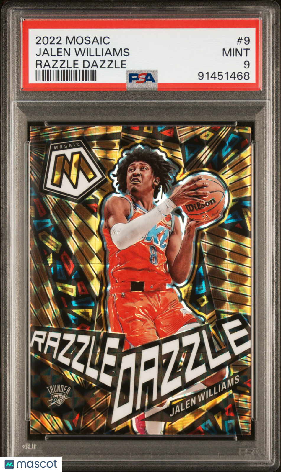 2022 Panini Mosaic Razzle Dazzle Jalen Williams #9 PSA 9