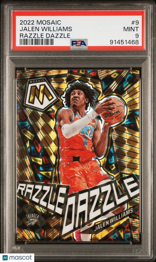 2022 Panini Mosaic Razzle Dazzle Jalen Williams #9 PSA 9