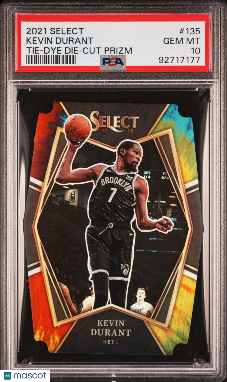 2021 Panini Select Kevin Durant #135 Tie Dye Die Cut Prizm PSA 10