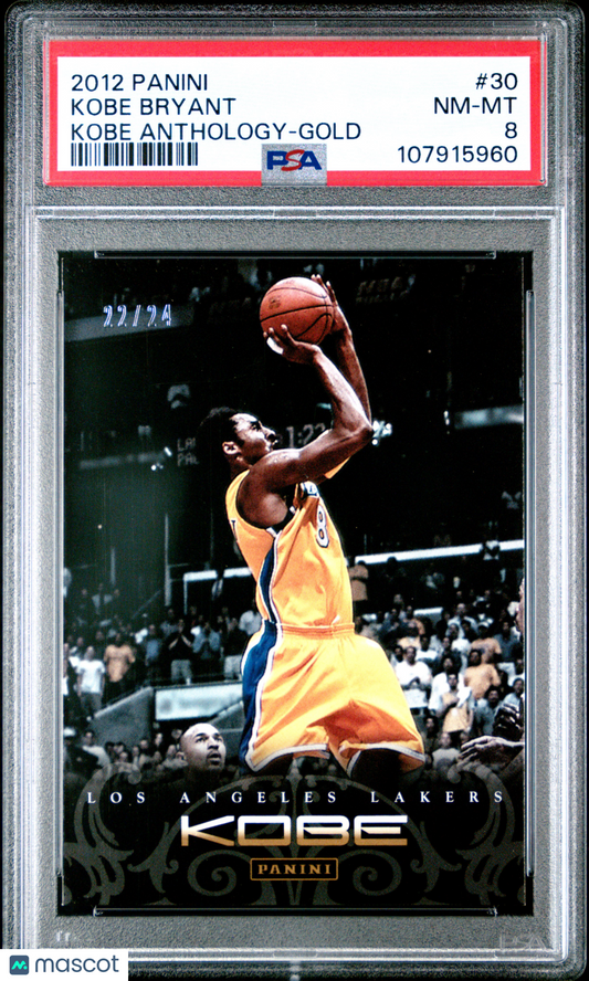 2012 Panini Kobe Anthology Kobe Bryant #30 Gold PSA 8