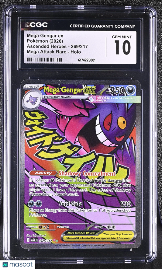 2026 Pokemon Ascended Heroes Mega Gengar ex Attack Rare CGC 10 #269/217