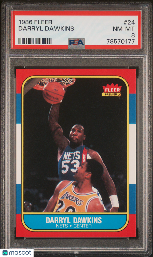 1986 Fleer Darryl Dawkins #24 PSA 8