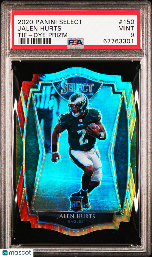 2020 Panini Select Jalen Hurts #150 Tie Dye Prizm PSA 9