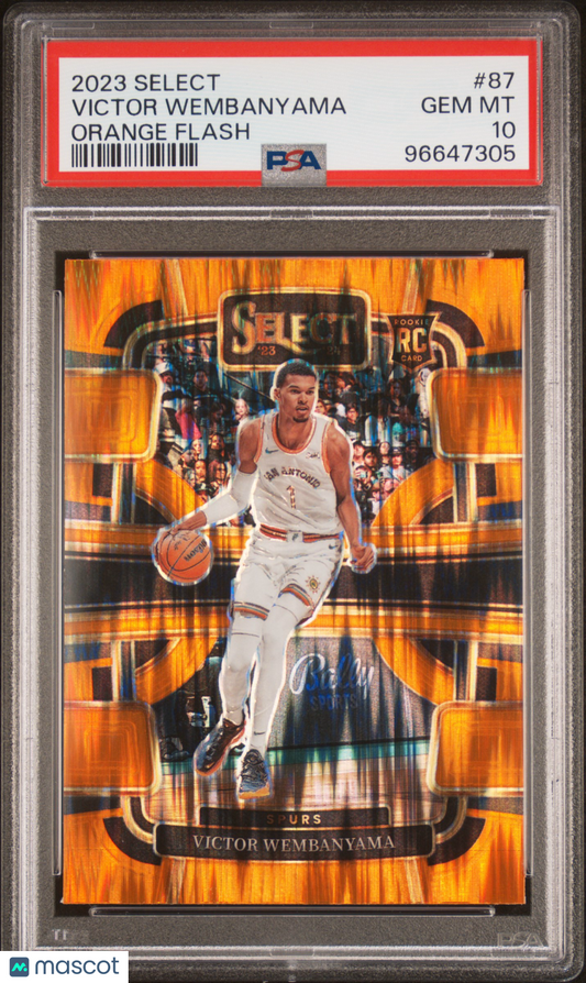 2023 Panini Select Victor Wembanyama #87 Orange Flash PSA 10