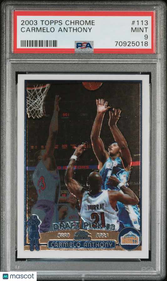 2003 Topps Chrome Carmelo Anthony #113 PSA 9