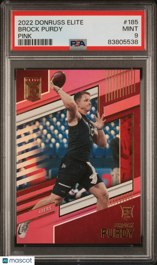 2022 Panini Donruss Elite Brock Purdy #185 Pink PSA 9