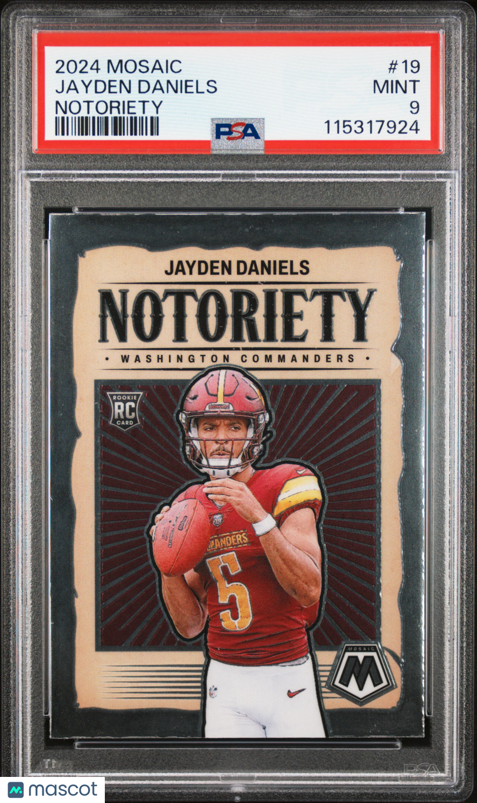 2024 Panini Mosaic Notoriety Jayden Daniels #19 PSA 9
