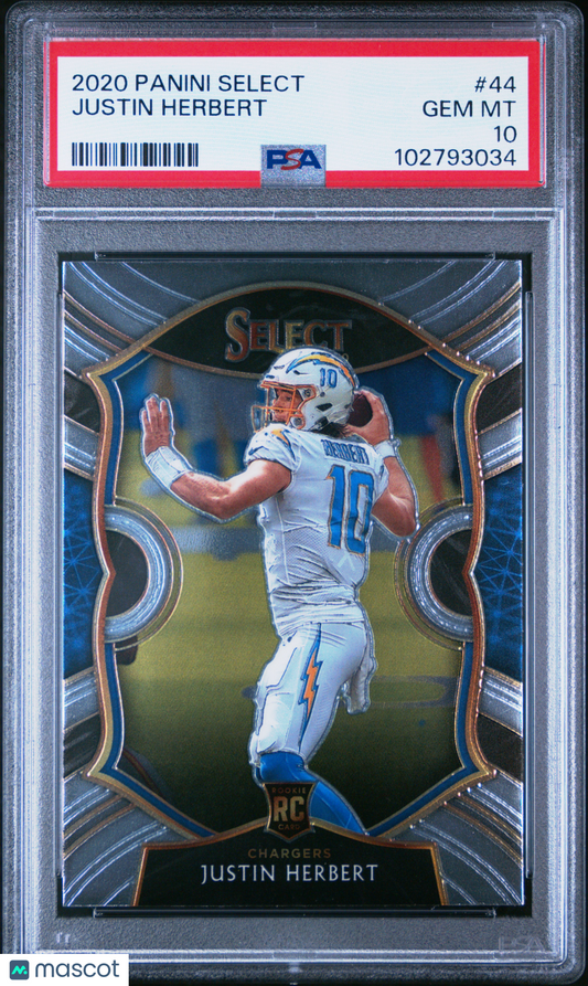 2020 Panini Select Justin Herbert #44 PSA 10