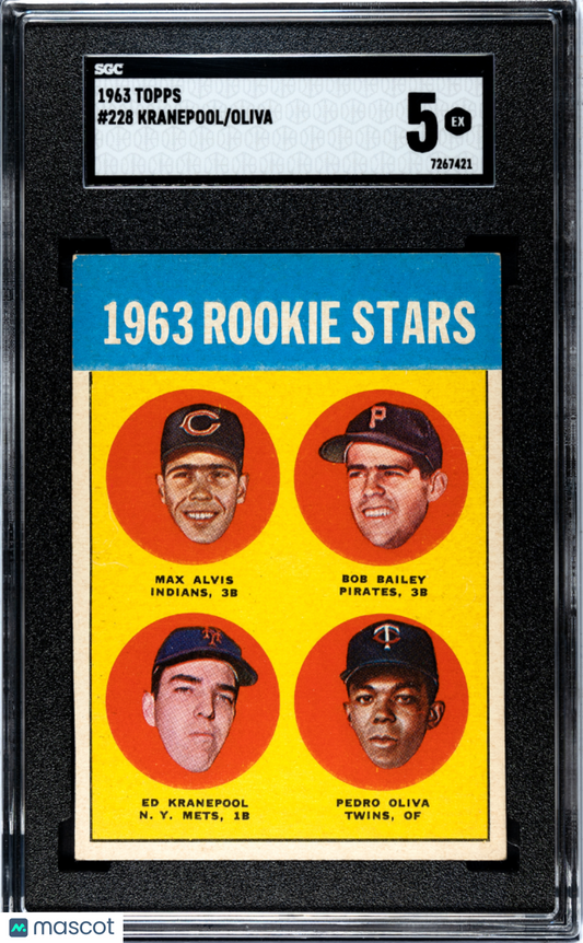 1963 Topps Oliva Kranepool #228 SGC 5