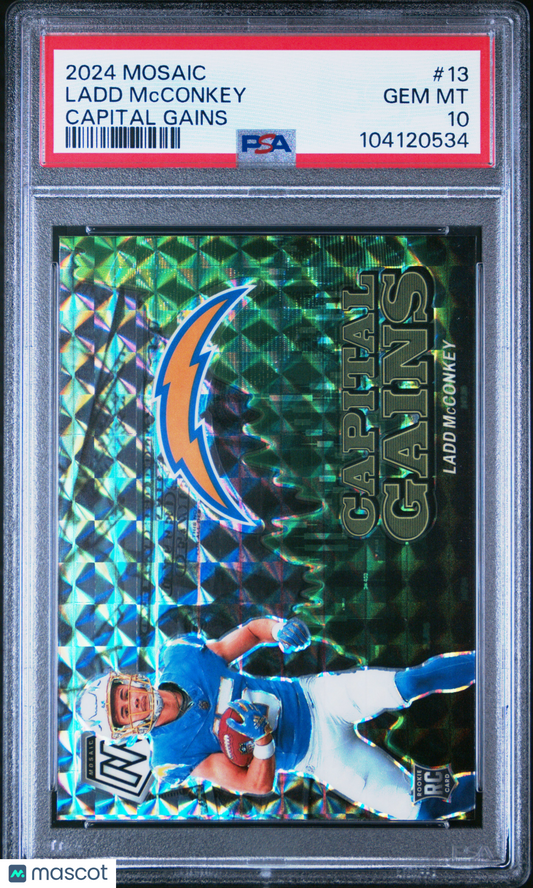 2024 Panini Mosaic Capital Gains Ladd Mcconkey #13 PSA 10