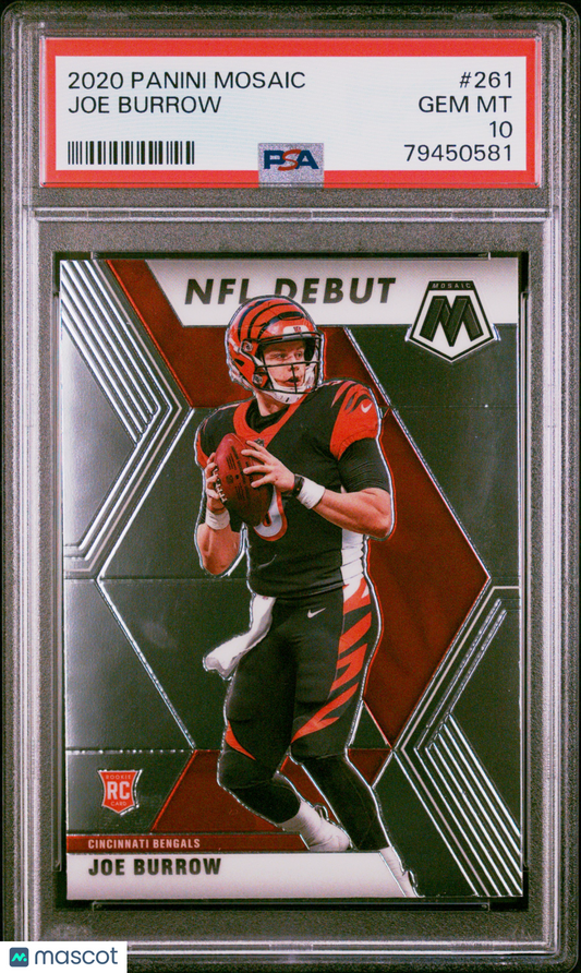 2020 Panini Mosaic Joe Burrow #261 PSA 10