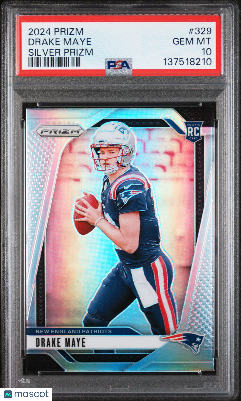 2024 Panini Prizm Drake Maye #329 Silver PSA 10